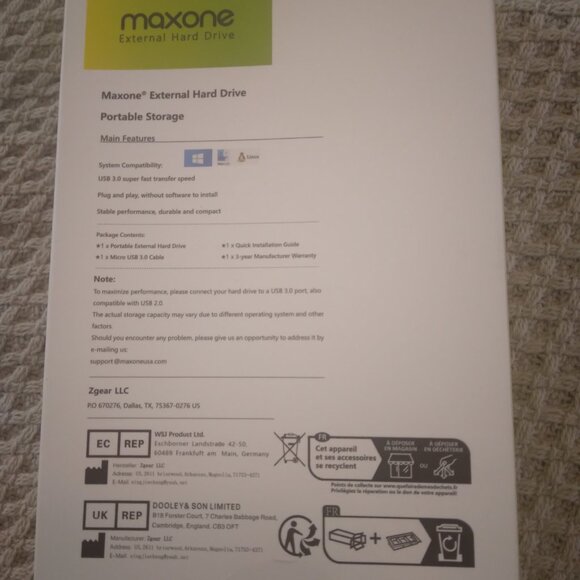 Mazxone External Hard Drive 250GB - Picture 6 of 8